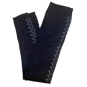 French Laundry embellished side black gold small leggings